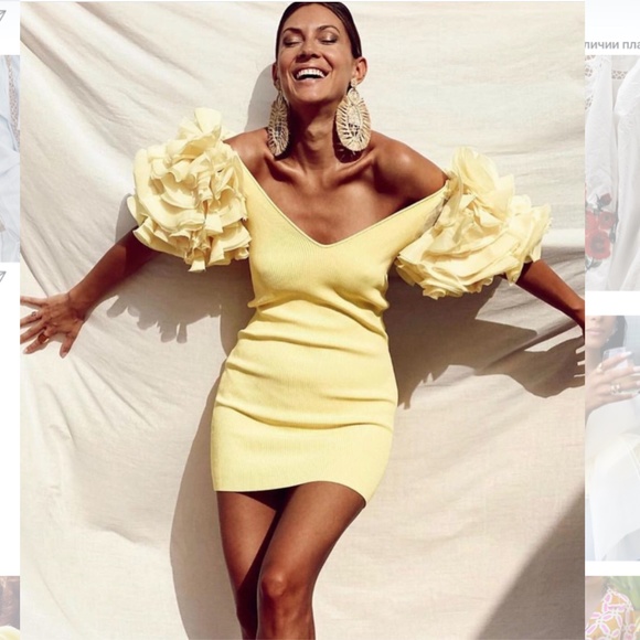 🌼 Zara Yellow Contrasting Mini Dress 🌼 - Picture 6 of 17